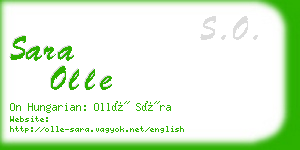 sara olle business card